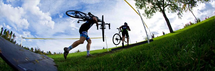 Carrying bikes in a Cyclo-Cross race