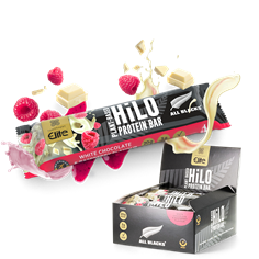 All Blacks Plant−Based HiLo® Protein Bar − White Chocolate Raspberry Flavour