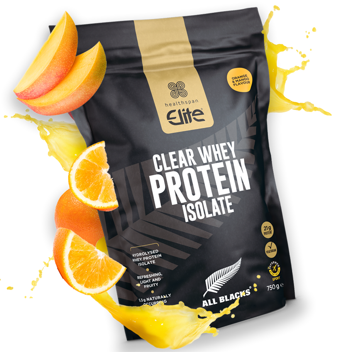 All Blacks Clear Whey Protein Isolate − Orange and Mango